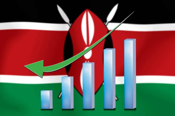 concept  graph The economic downhill Finance and accounting on  flag background