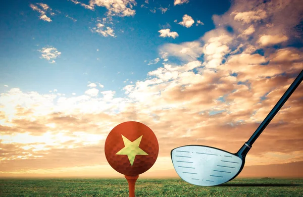 Golf Boll Vietnam Vintage Färg — Stockfoto