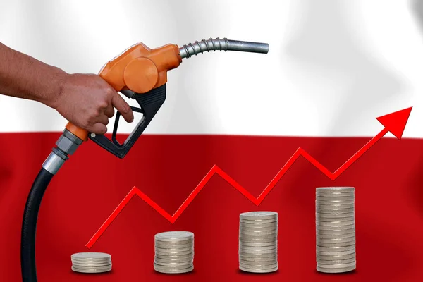 Koncepció World Oil Price Chart Flag Background — Stock Fotó