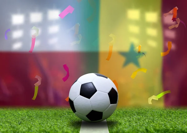 Fußball Pokalwettbewerb Zwischen Der Polnischen Und Der Senegalesischen Nationalmannschaft — Stockfoto
