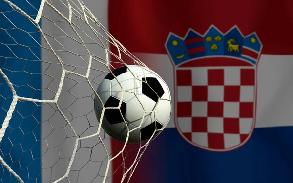 Copa Fútbol Competencia Entre Francia Nacional Croacia Nacional —  Fotos de Stock
