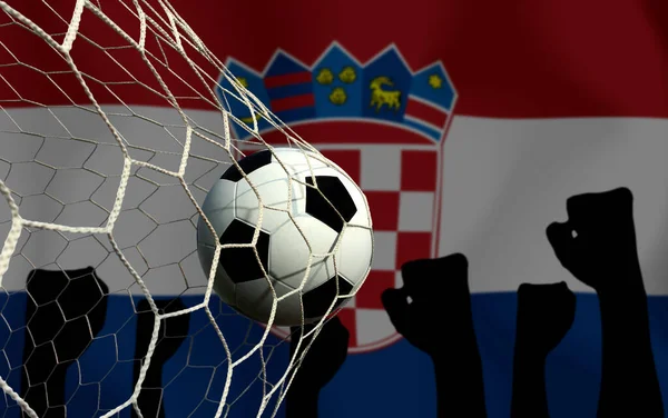 Bandera Croacia Pelota Fútbol Concepto Deporte —  Fotos de Stock
