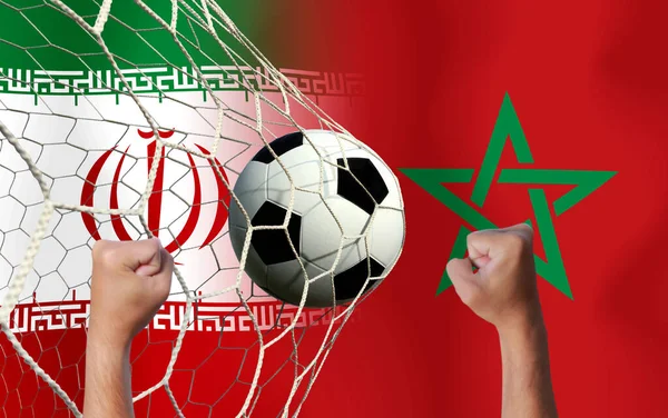 Змагання Футболу Між Національними Португами Іраном — стокове фото