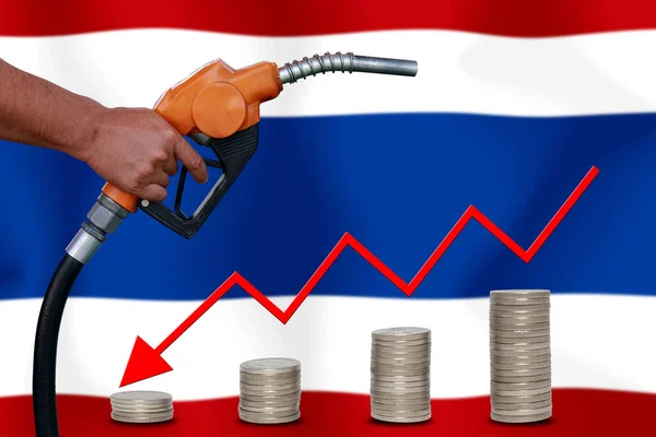 Begrepp Världsmarknadspriset Olja Diagram Flagga Bakgrund — Stockfoto