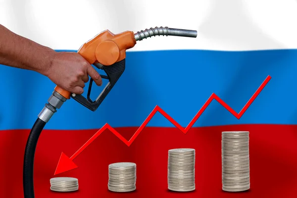 Bayraklar Üzerinde Dünya Petrol Fiyatları Grafiği — Stok fotoğraf