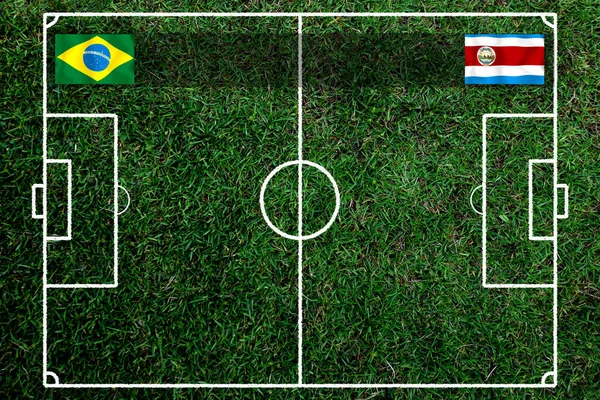 Coupe Football Entre Brésil Costa Rica — Photo