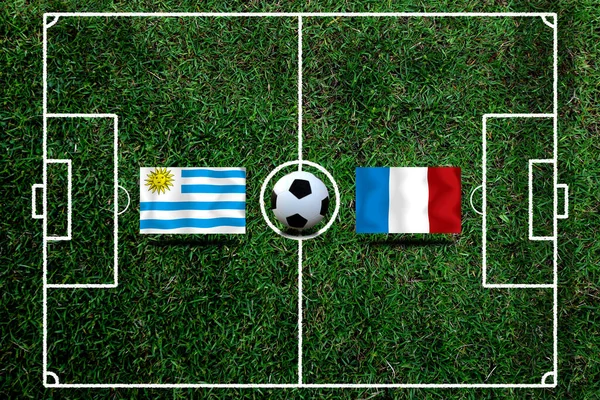 Coupe Football Entre France Nationale Uruguay — Photo