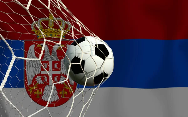 Bandera Serbia Balón Fútbol —  Fotos de Stock