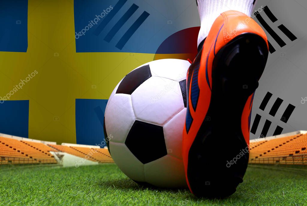 Close Up Legs And Feet Of Soccer Player Or Football Player Walk On Green Grass Ready To Play Match On National South Korea And National Sweden Larastock Close Up Legs And Feet Of Soccer Player Or Football Player Walk On Green Grass Ready To Play Match On National South Korea And National Sweden Larastock