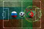 Fußballpokalwettbewerb zwischen der russischen und der portugiesischen Nationalmannschaft