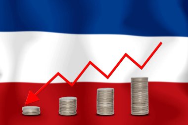 Konsept grafik Ekonomik düşüş Finans ve bayrak arkaplan muhasebe