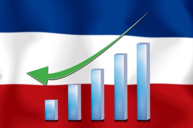 Konsept grafik Ekonomik düşüş Finans ve bayrak arkaplan muhasebe