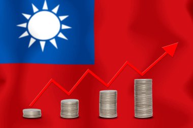 konsept grafik Ekonomik iyileştirme Finans ve bayrak arka planda muhasebe