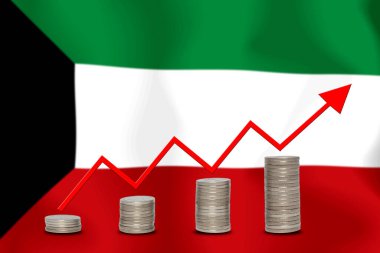 konsept grafik Ekonomik iyileştirme Finans ve bayrak arka planda muhasebe