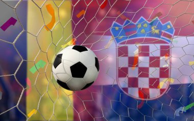 Ulusal Belçika ile Hırvatistan arasındaki Futbol Kupası müsabakası.