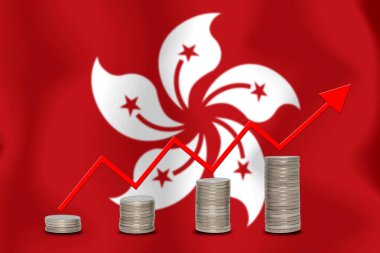 konsept grafik Ekonomik iyileştirme Finans ve bayrak arka planda muhasebe