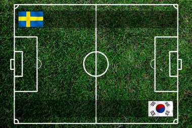 Ulusal Güney Kore ile İsveç arasındaki futbol kupası yarışması.