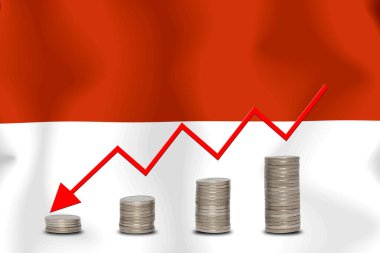 Konsept grafik Ekonomik düşüş Finans ve bayrak arkaplan muhasebe