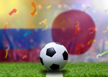 Ulusal Kolombiya ile Japonya arasındaki futbol kupası yarışması.