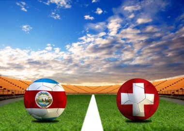 Ulusal Kosta Rika ile İsviçre arasındaki futbol kupası yarışması.