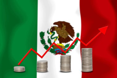 konsept grafik Ekonomik iyileştirme Finans ve bayrak arka planda muhasebe