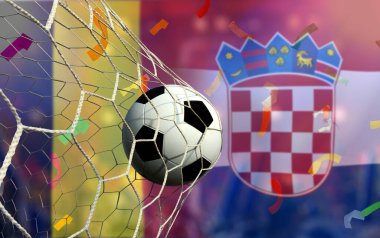 Ulusal Belçika ile Hırvatistan arasındaki Futbol Kupası müsabakası.