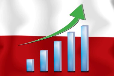 konsept grafik Ekonomik iyileştirme Finans ve bayrak arka planda muhasebe