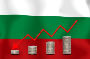 Konsept grafik Ekonomik düşüş Finans ve bayrak arkaplan muhasebe