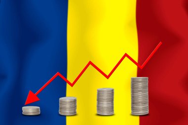 Konsept grafik Ekonomik düşüş Finans ve bayrak arkaplan muhasebe