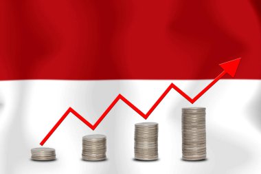 konsept grafik Ekonomik iyileştirme Finans ve bayrak arka planda muhasebe