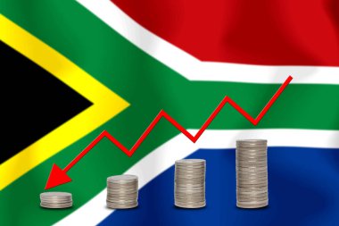 Konsept grafik Ekonomik düşüş Finans ve bayrak arkaplan muhasebe