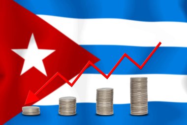 Konsept grafik Ekonomik düşüş Finans ve bayrak arkaplan muhasebe