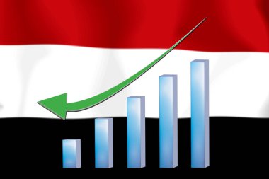 Konsept grafik Ekonomik düşüş Finans ve bayrak arkaplan muhasebe