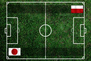Ulusal Japonya ile Polonya arasındaki futbol kupası yarışması.