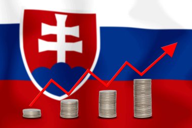 konsept grafik Ekonomik iyileştirme Finans ve bayrak arka planda muhasebe