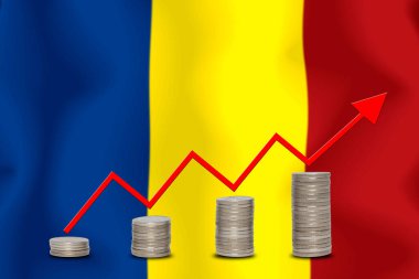 konsept grafik Ekonomik iyileştirme Finans ve bayrak arka planda muhasebe
