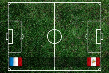 Ulusal Fransa ile Peru arasındaki futbol kupası müsabakası.