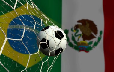Ulusal Brezilya ile Meksika arasındaki futbol kupası yarışması.