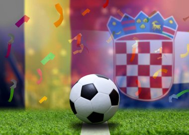 Ulusal Belçika ile Hırvatistan arasındaki Futbol Kupası müsabakası.