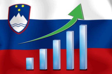 konsept grafik Ekonomik iyileştirme Finans ve bayrak arka planda muhasebe