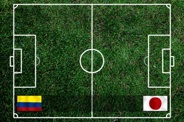 Ulusal Kolombiya ile Japonya arasındaki futbol kupası yarışması.