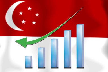 Konsept grafik Ekonomik düşüş Finans ve bayrak arkaplan muhasebe