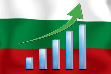 konsept grafik Ekonomik iyileştirme Finans ve bayrak arka planda muhasebe
