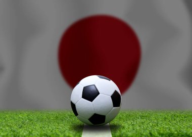 Japon bayrağı ve futbol topu