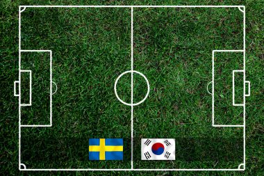 Ulusal Güney Kore ile İsveç arasındaki futbol kupası yarışması.