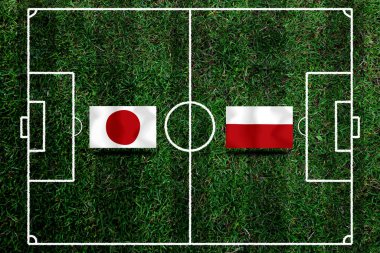 Ulusal Japonya ile Polonya arasındaki futbol kupası yarışması.