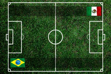 Ulusal Brezilya ile Meksika arasındaki futbol kupası yarışması.