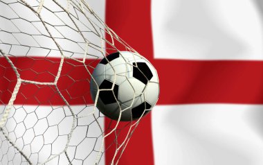 İngiltere bayrağı ve futbol topu. Spor kavramı..