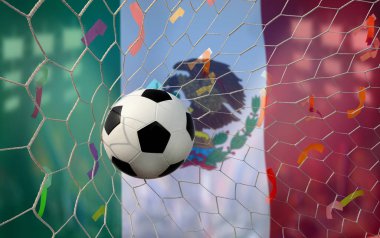 Meksika bayrağı ve futbol topu