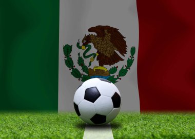 Meksika bayrağı ve futbol topu